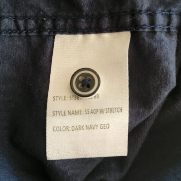 Craft + Flow Boys 14/16 Navy White Dot Short Sleeve Button-Up Shirt Large Cotton - Picture 8 of 9